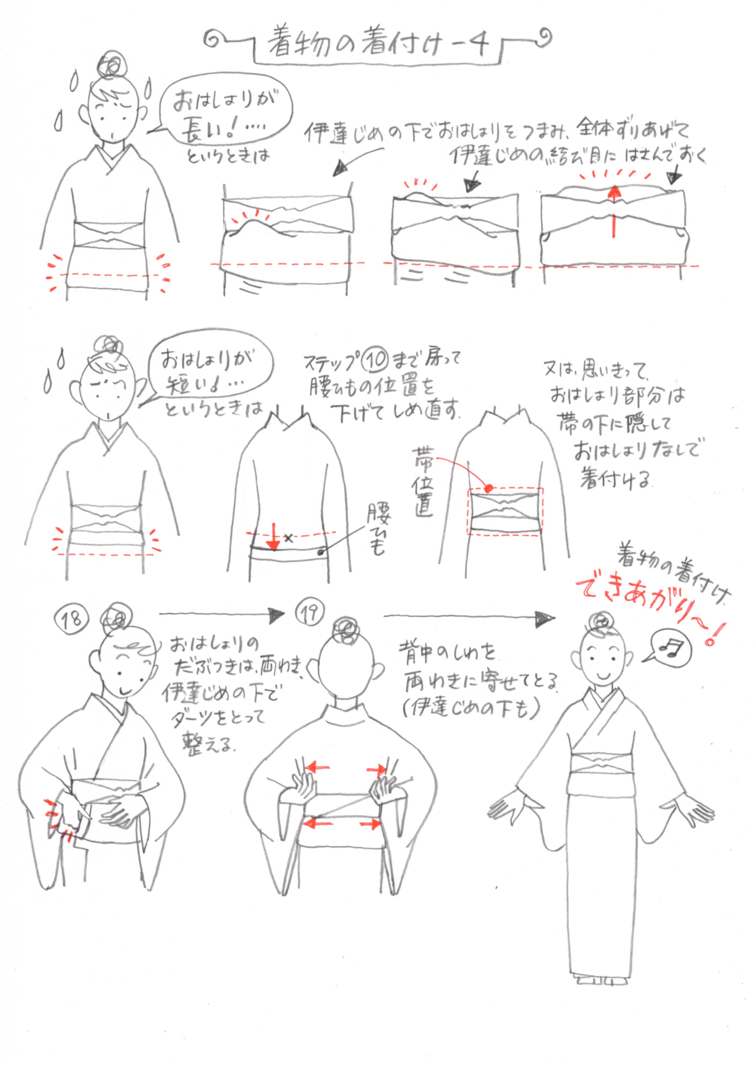 着物 長着 の着付け 女性の着物 丘の上から通信