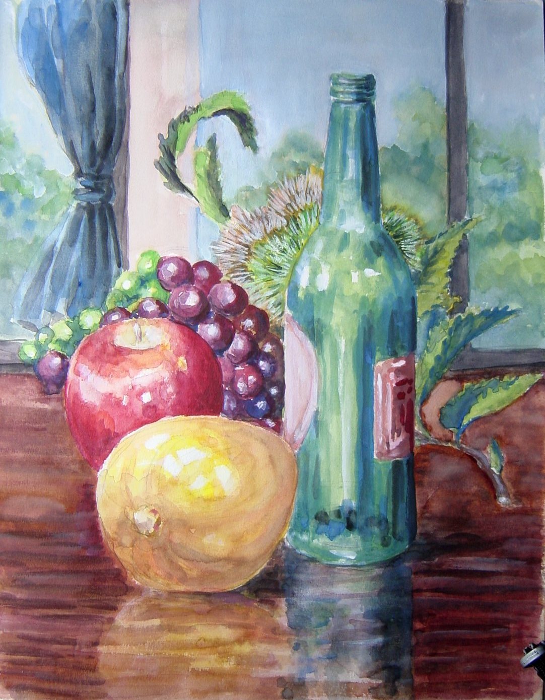 空ビンと果物 : 田代正之絵画集(趣味の絵画）