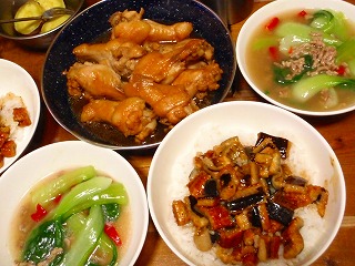 12.10.20.(土)　鶏のお酢煮、あなごめし、炊きさつまいも、中華あんかけ煮_b0052375_9434582.jpg