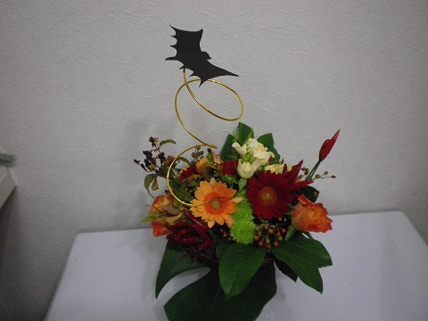 ブーケホルダーの花束 ハロウィン_b0207536_082273.jpg