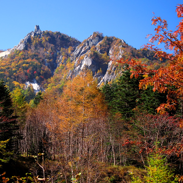 【 紅葉の鳳凰三山　その３　＝ドンドコ沢で滝めぐり＝ ラスト五色ノ滝を経て鳳凰小屋へ 】_f0202271_22563425.jpg