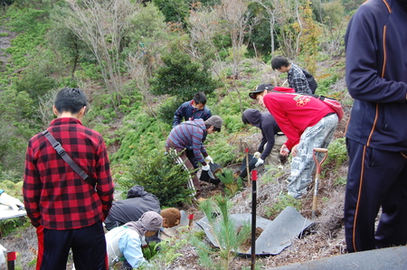 岬高校「山海人プロジェクト２０１２」（第１学年）「孝子の森で植樹しよう！」_c0108460_21251467.jpg