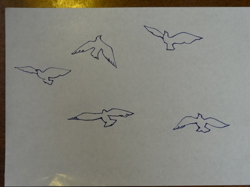 渡り鳥が飛んでる絵を描きたい ハロカ鳥