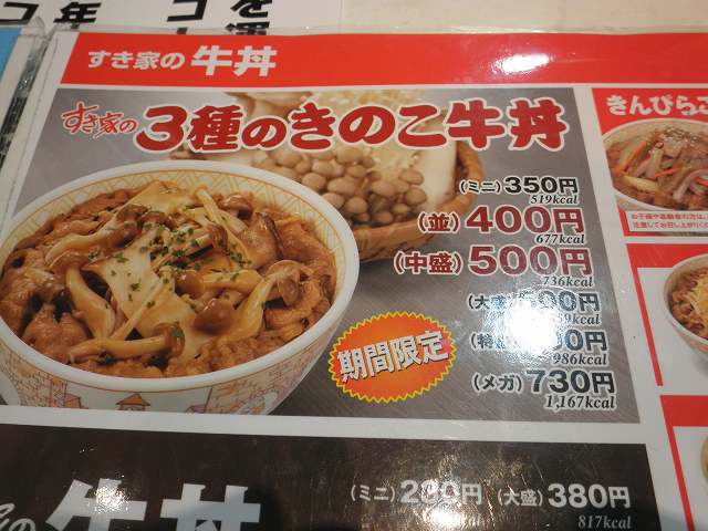 H24.11月 石垣島ダイビング4日目 すき家の3種のきのこ牛丼 関西国際空港店_c0118393_1753473.jpg