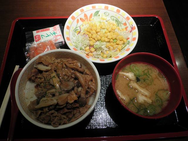 H24.11月 石垣島ダイビング4日目 すき家の3種のきのこ牛丼 関西国際空港店_c0118393_17562551.jpg