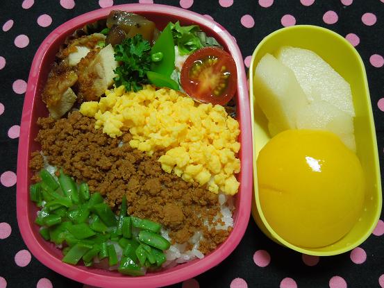 3色丼★(^^♪･････りさちゃん弁当_e0107171_530124.jpg