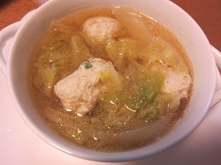 白菜と鶏つくねのスープ_a0075779_21574527.jpg