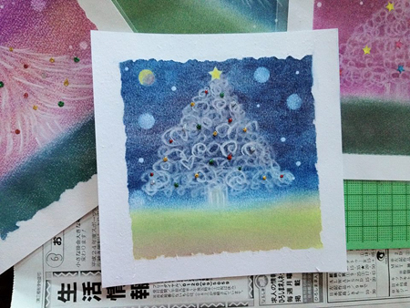 パステル和 Nagomi アート クリスマスツリーを描きまくってます なう 珠玉の小箱