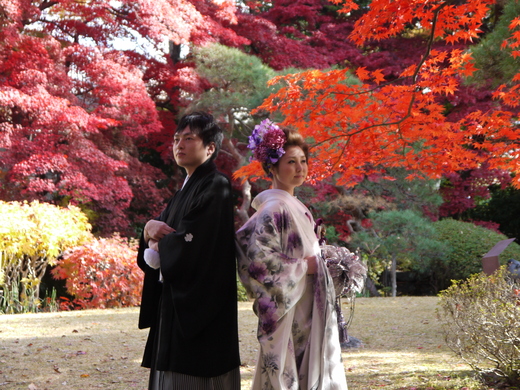 紅葉の素晴らしい南昌荘庭園で・・・美しい花嫁_a0123133_19123719.jpg