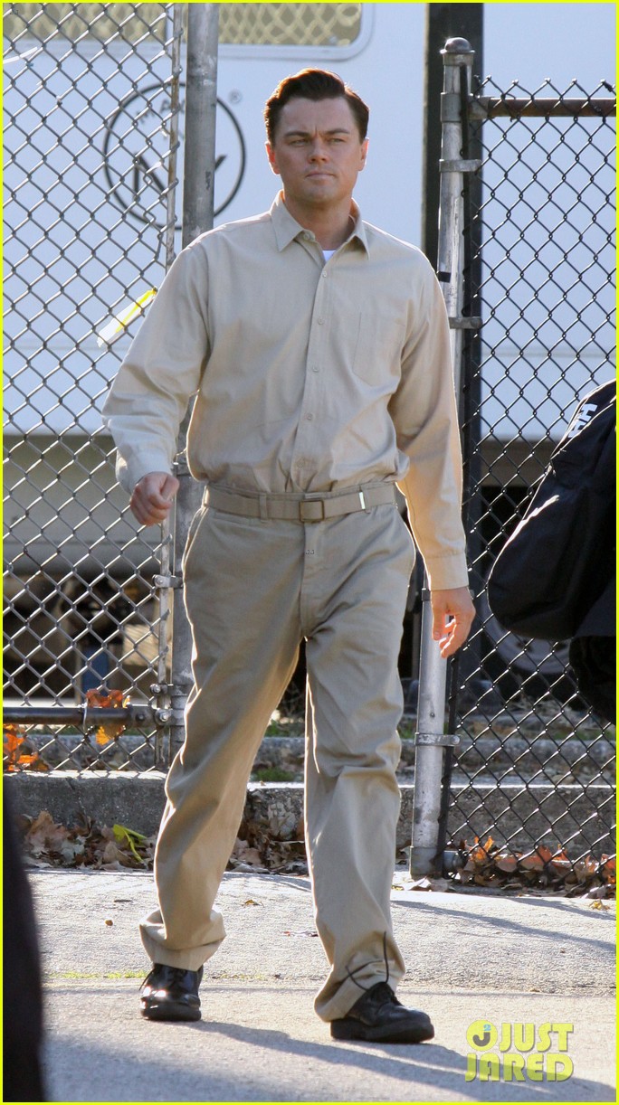 手錠をかけられたシーンの撮影 Leonardo Dicaprio 手錠をかけられたシーンの撮影 Leonardo Dicaprio