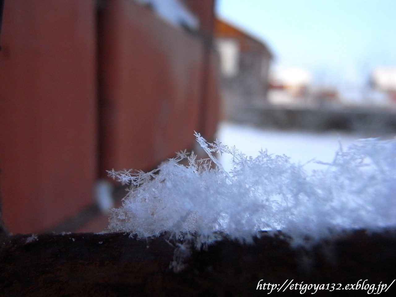 ふんわり積もる結晶雪と綺麗な冬の夕焼け 丁寧な生活をゆっくりと