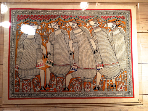 油絵　インドの人々 インド女性の生命力 油絵に まっすぐな瞳と優しい手 スケッチ重ねて