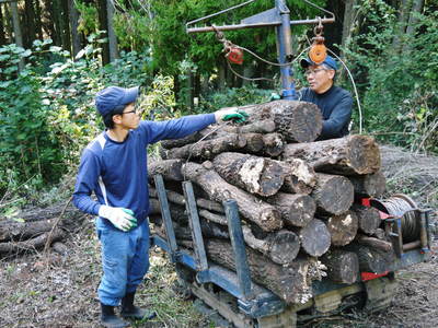 原木しいたけ 原木の運搬作業は驚きの連続!!その2_a0254656_18442772.jpg