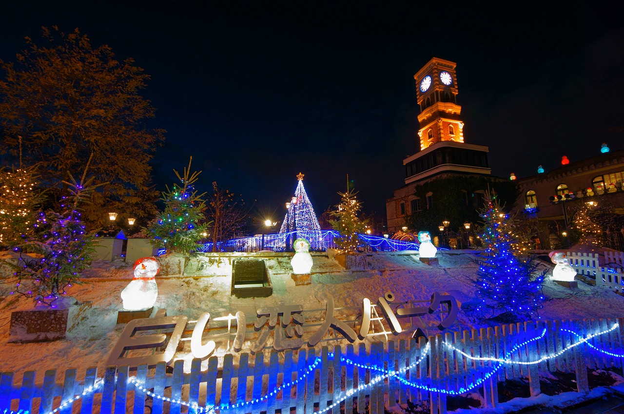 白い恋人パーク のクリスマスイルミネーション 柳に雪折れなし 白い恋人パーク のクリスマスイルミネーション 柳に雪折れなし