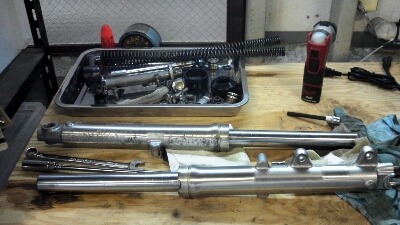 SR400 フロントフォークオーバーホール : rena papaのブログ SR400 フロントフォークオーバーホール : rena papaのブログ