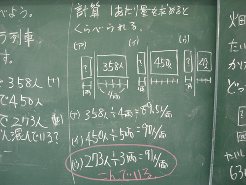 単位当たり量の授業１ ２時間目 石原清貴の算数教育ブログ