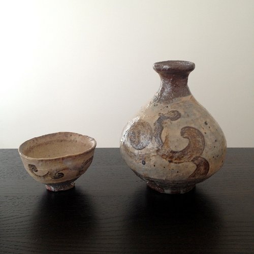 岸野寛 酒器 織部釉 工芸品