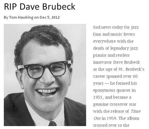 デイヴ・ブルーベック没 Dave Brubeck 12月5日_c0025115_19321967.jpg