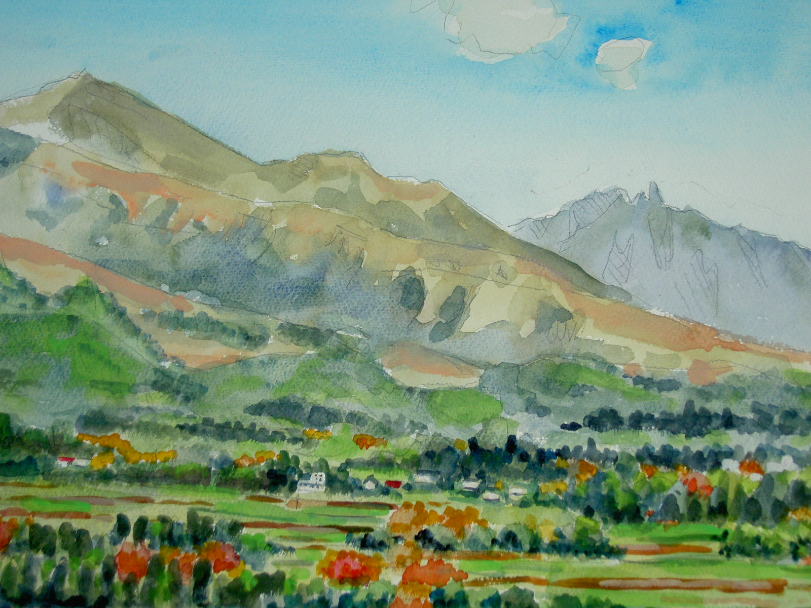 阿蘇望の里から見た根子岳 田代正之絵画集 趣味の絵画