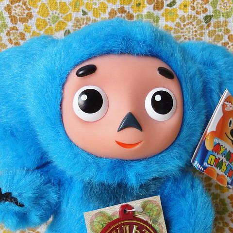 17442]ロシア チェブラーシカ しゃべるぬいぐるみ ブルー