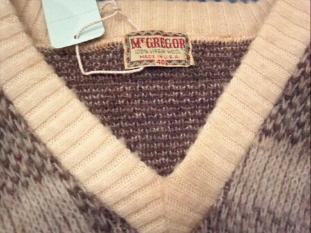 1960\'s McGREGOR Wool V-Neck Sweater  _e0186280_19305228.jpg