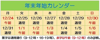 年末年始の診察時間_e0268036_0331091.jpg