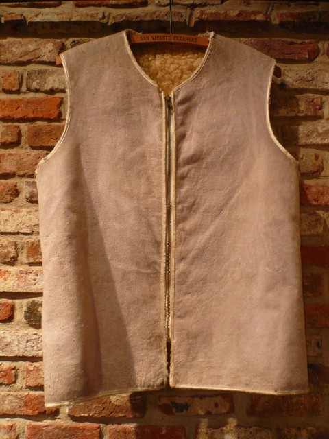 1960s UNKNOWN one-off mouton boa VEST ._d0172088_18364338.jpg