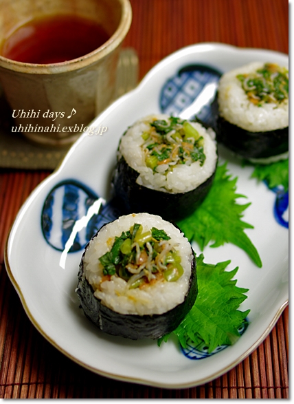 大根葉しらす味噌おにぎり うひひなまいにち
