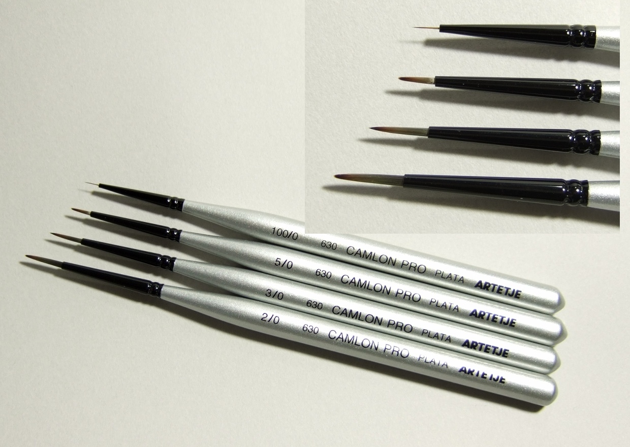 日本に 極細筆 ガンプラ プラモデル ブラシ 黒 まとめ売り 精密 3本セット 筆