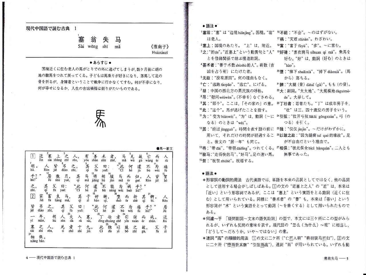 塞翁が馬 - 古代漢語と現代中国語を比較する(12月23日) : 塞翁が馬 - 古代漢語と現代中国語を比較する(12月23日) :