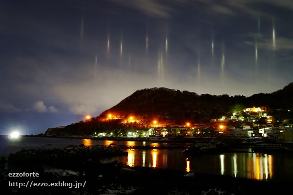 漁火光柱と函館山 Ezzoforte