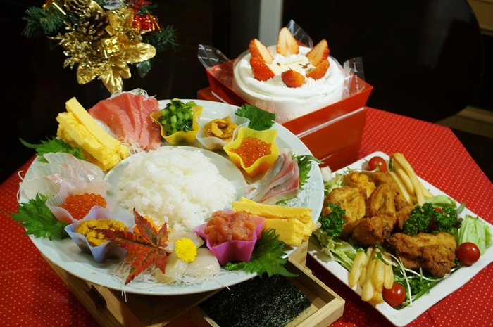 クリスマス料理p 2 メインはセルフ手巻き寿司 美しい手巻き作りのポイント付きです 料理と趣味の部屋