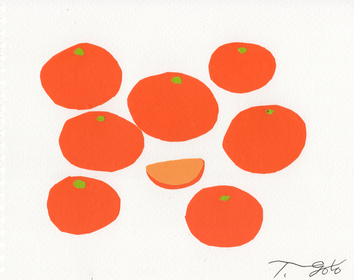 みかん 切り絵おやじ