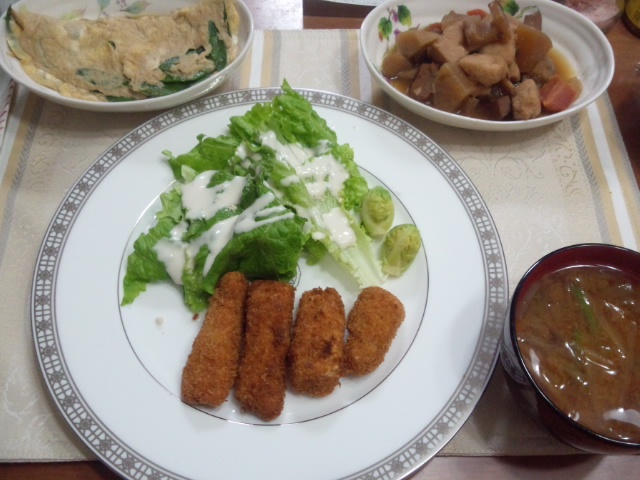献立 マグロカツ シーザーサラダ 絹さやの卵とじ 根菜の煮物 大根と絹さやのお味噌汁 玄米入りご飯 Kajuの 今日のお料理 簡単レシピ 献立 マグロカツ シーザーサラダ 絹さやの卵とじ 根菜の煮物 大根と絹さやのお味噌汁 玄米入りご飯 Kajuの 今日のお料理 簡単レシピ