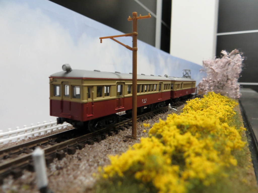 Nゲージジオラマ「満開の桜と菜の花咲くローカル線」修正しま Nゲージジオラマ「満開の桜と菜の花咲くローカル線」修正しま