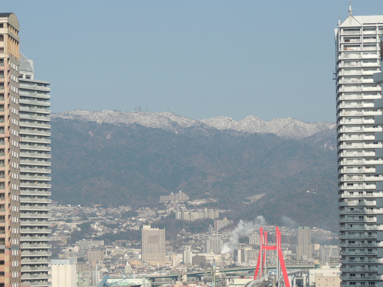 朝の空・雪景色Ⅱ・ビワ･ヒイラギナンテン・フッキソウ･シジュウカラ_a0037019_5494768.jpg