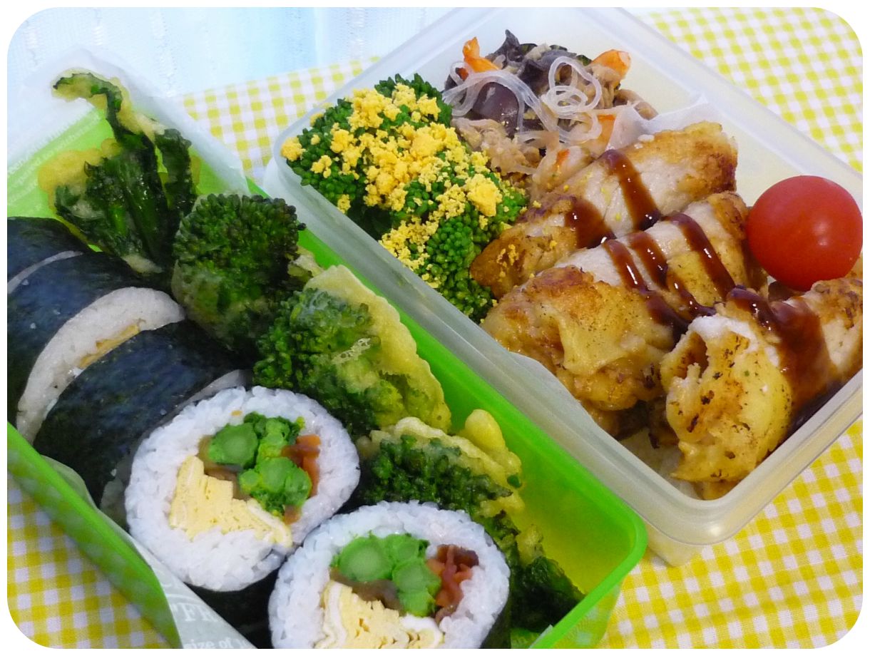 菜の花づくしお弁当 菜の花の巻き寿司 おうち大好き