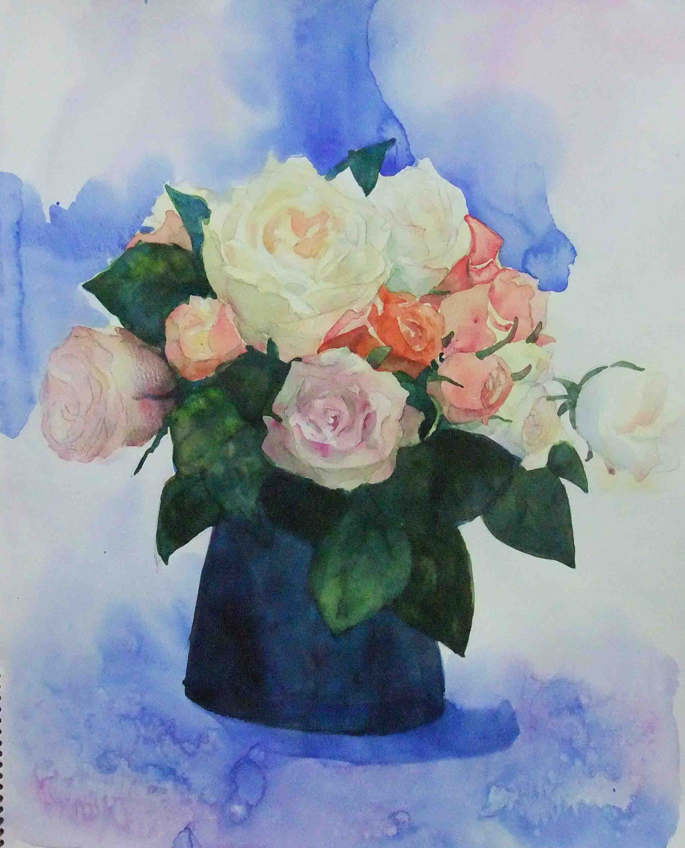 小品2点薔薇の花 : 小林啓子水彩画の部屋 小品2点薔薇の花 : 小林啓子水彩画の部屋