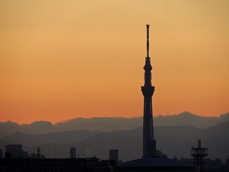 今日の夕富士と東京スカイツリー_e0289657_17441484.jpg