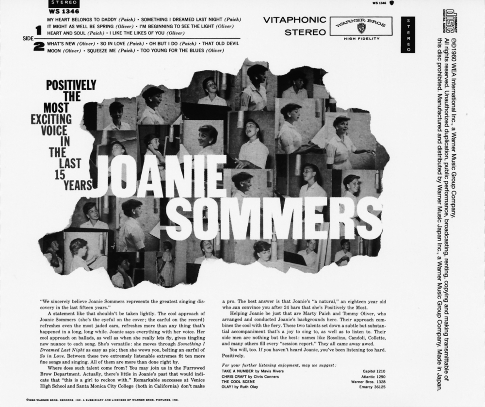 ジョニー・ソマーズ（Joanie Sommers）「ポジティヴリー・ザ・モスト」（1959）_e0042361_22415410.jpg