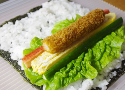 恵方巻き☆エビフライで名古屋巻き寿司_f0168317_21481710.jpg