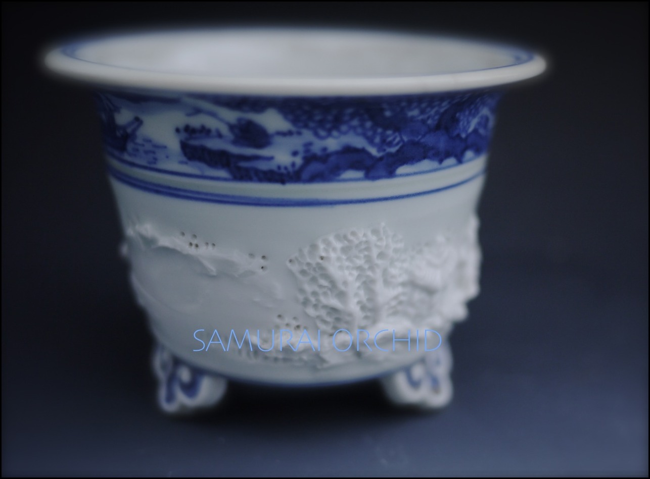 出石焼 白磁 手提げ 火鉢 [B31476]