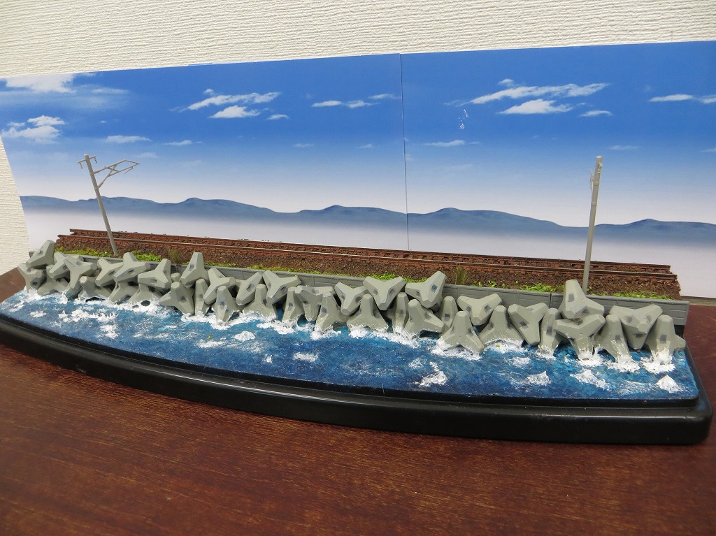 Nゲージジオラマ試作品「海沿いの風景Part1.2」 : EMSの'国鉄と昭和の 