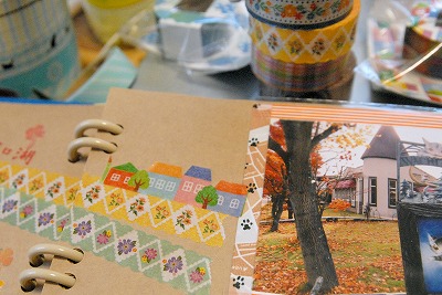新入荷のマステを使ったアルバム作りと可愛い切り株♪_d0189735_11112054.jpg