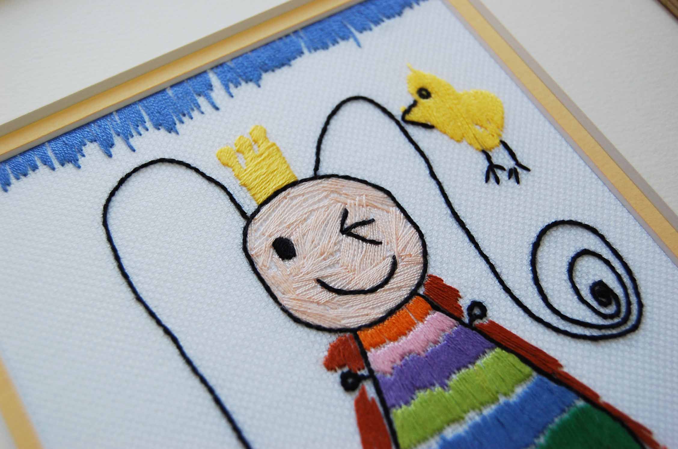 小さな子供の絵を刺繍 なにつくろ 小さな子供の絵を刺繍 なにつくろ