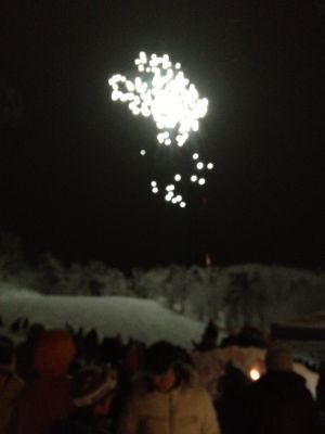 大江町スキー場花火大会 私 農民になりました