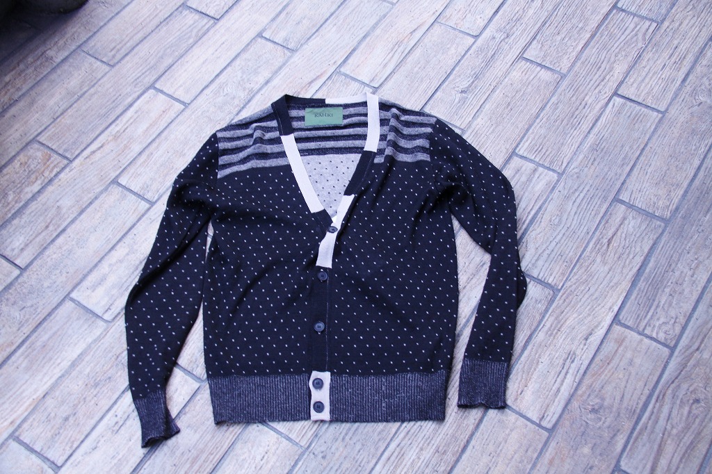 KAHKI DOTS KNIT CARDIGAN_f0212574_19515210.jpg