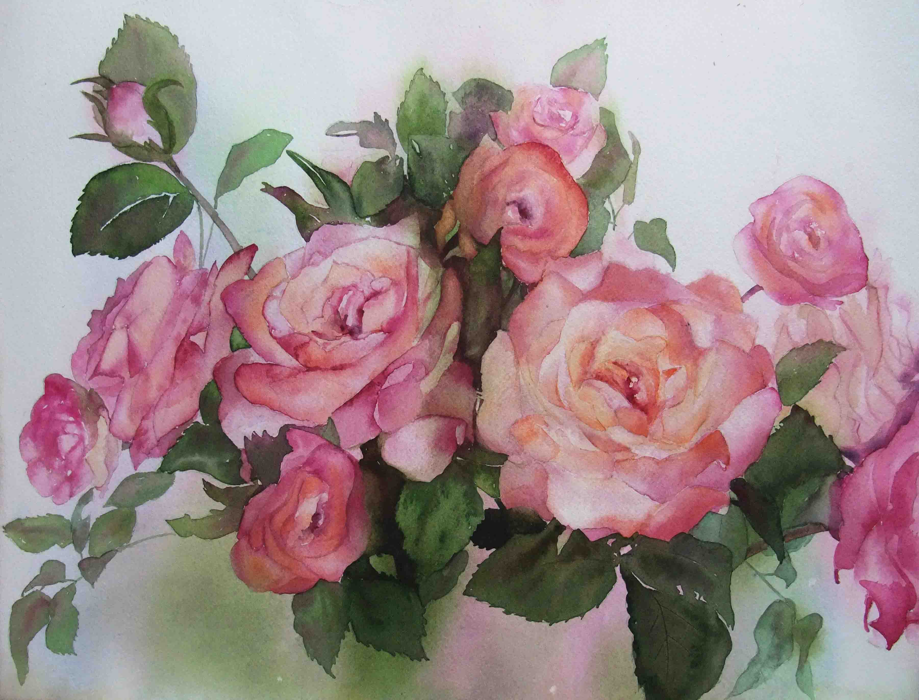 12年初めのスタートは薔薇の花 小林啓子水彩画の部屋 12年初めのスタートは薔薇の花 小林啓子水彩画の部屋