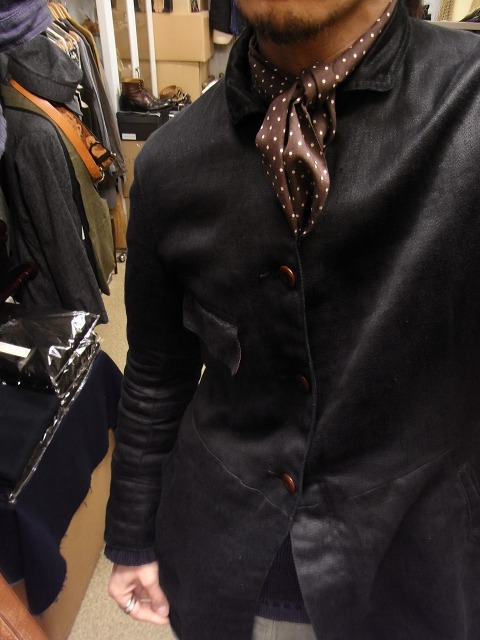 selffoto 186　リネンフロックコートな春_e0130546_18184891.jpg