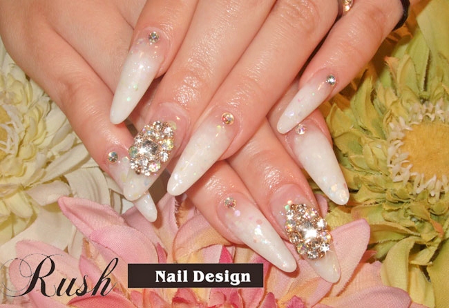 ワンポイントビジュー スカルプ 松山市 ネイルサロン Nail Design Rush ラッシュ